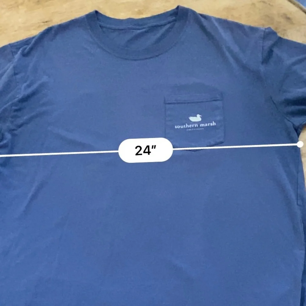 Southern Marsh Mens (see pictures for measurements) Blue Long Sleeve Graphic Tee